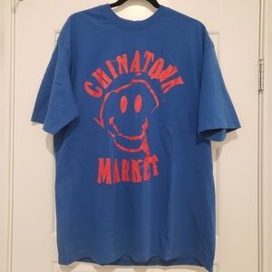 Chinatown Market Blue Tee with Red Graphic